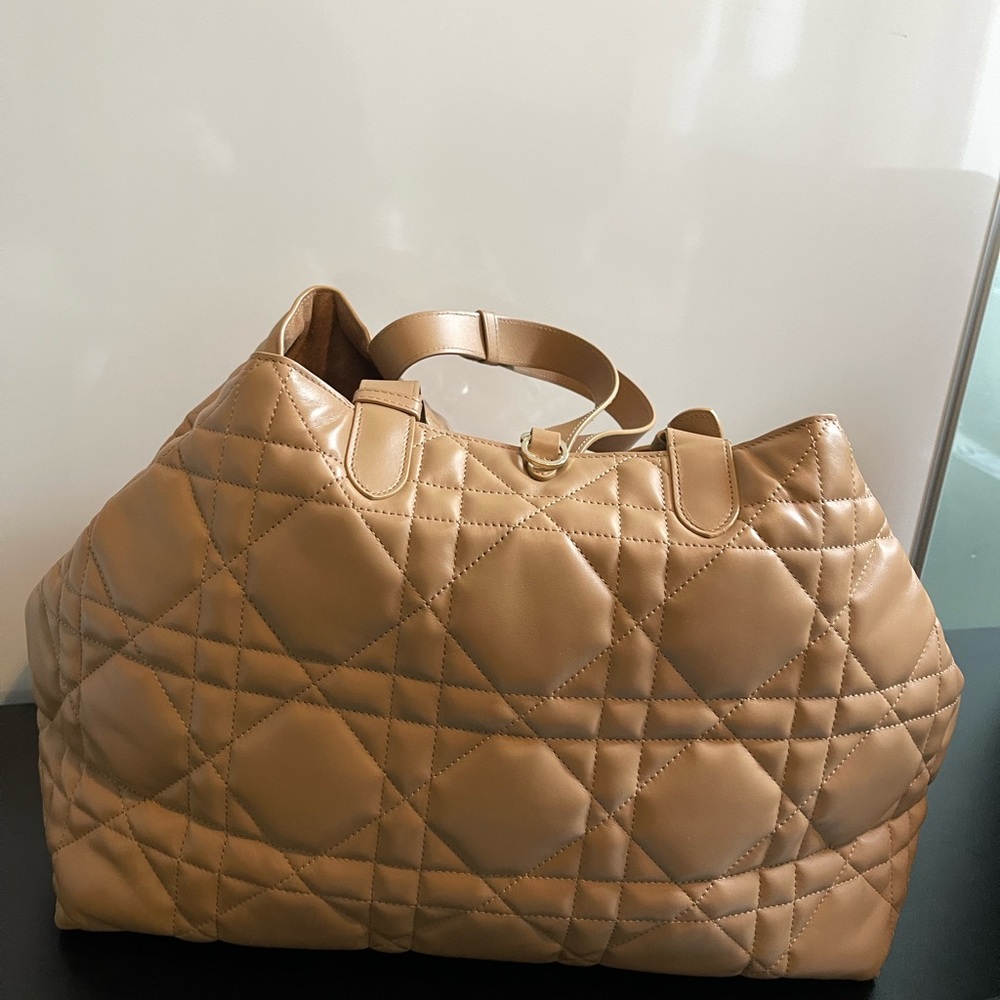 Dior Tan Quilted Toulouse Tote with Gold Hardware - Picture 8 of 11